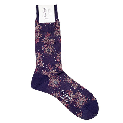 MENS・Dancing Flower wool socks・AYM204/2502/N